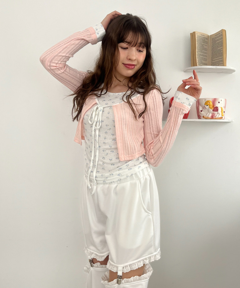 小花柄パッチワークトップス 詳細画像 ピンク 2