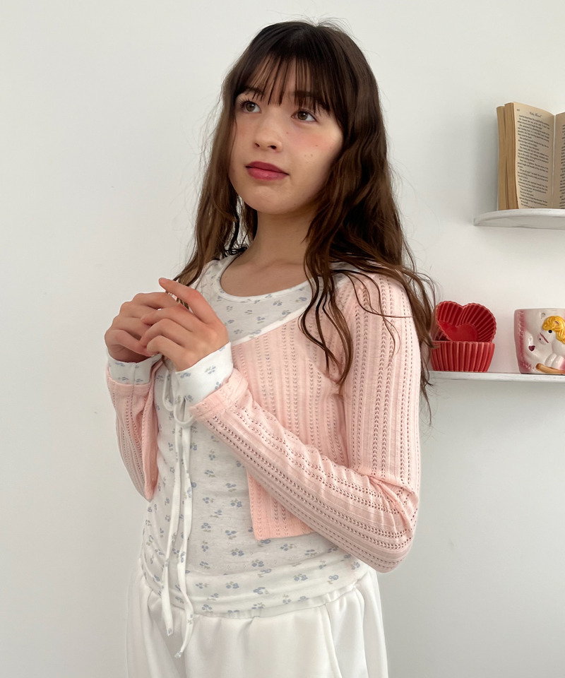 小花柄パッチワークトップス 詳細画像 ピンク 6