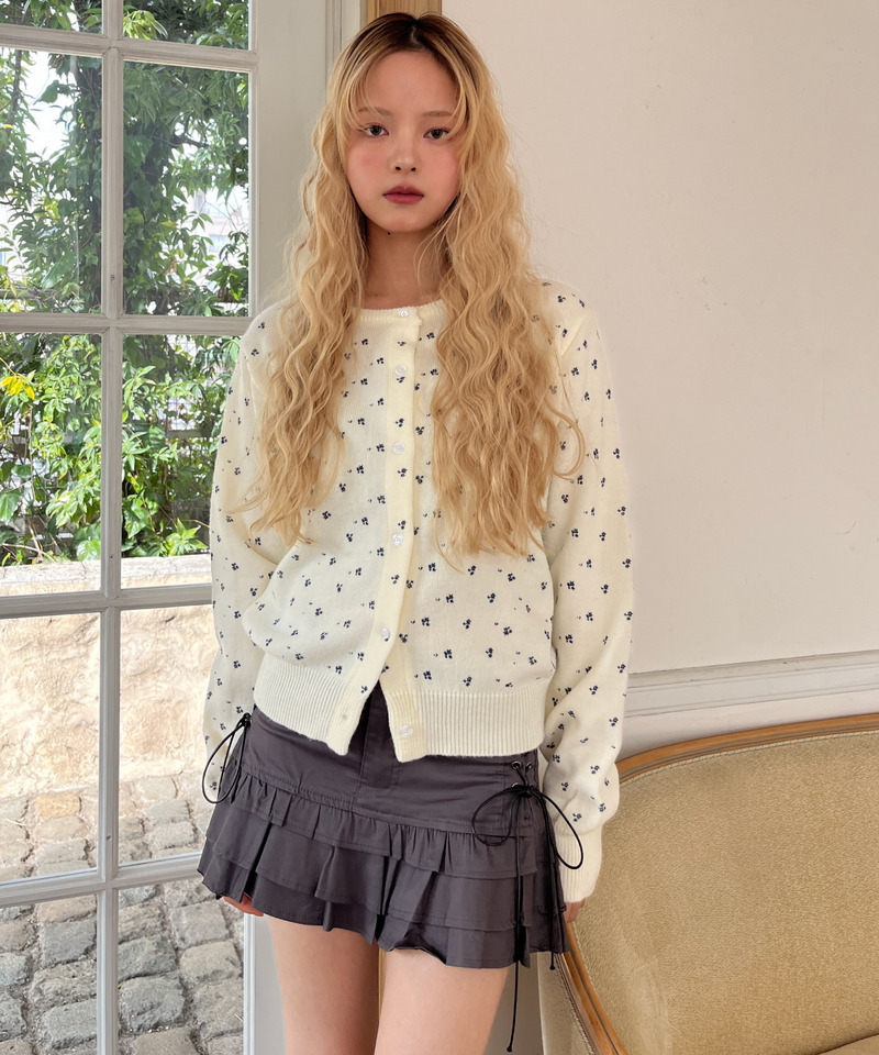 小花柄カーディガン 詳細画像 オフホワイト 17