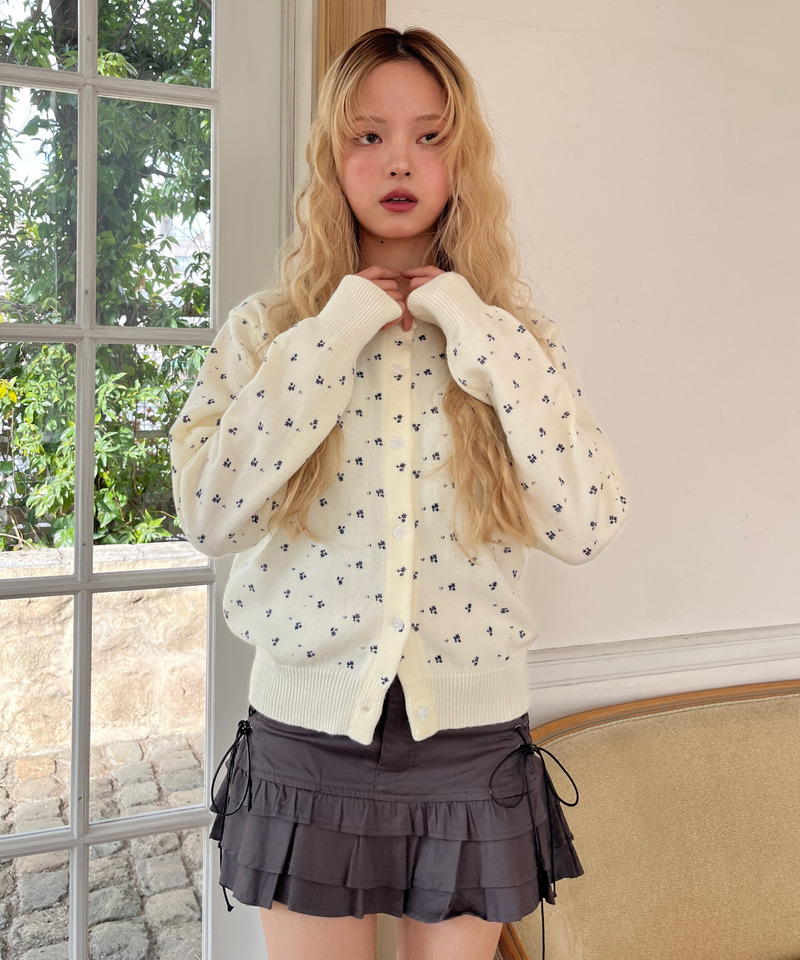 小花柄カーディガン 詳細画像 オフホワイト 2