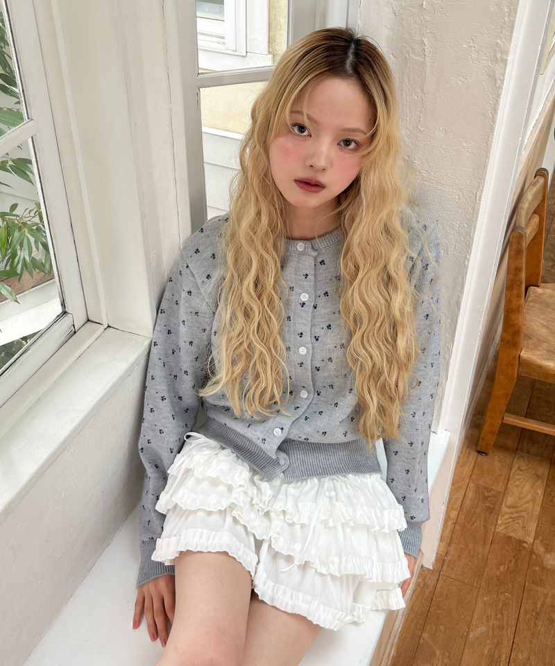 小花柄カーディガン 詳細画像 グレー 13