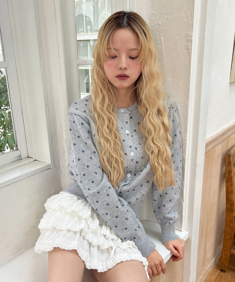 小花柄カーディガン 詳細画像 グレー 16