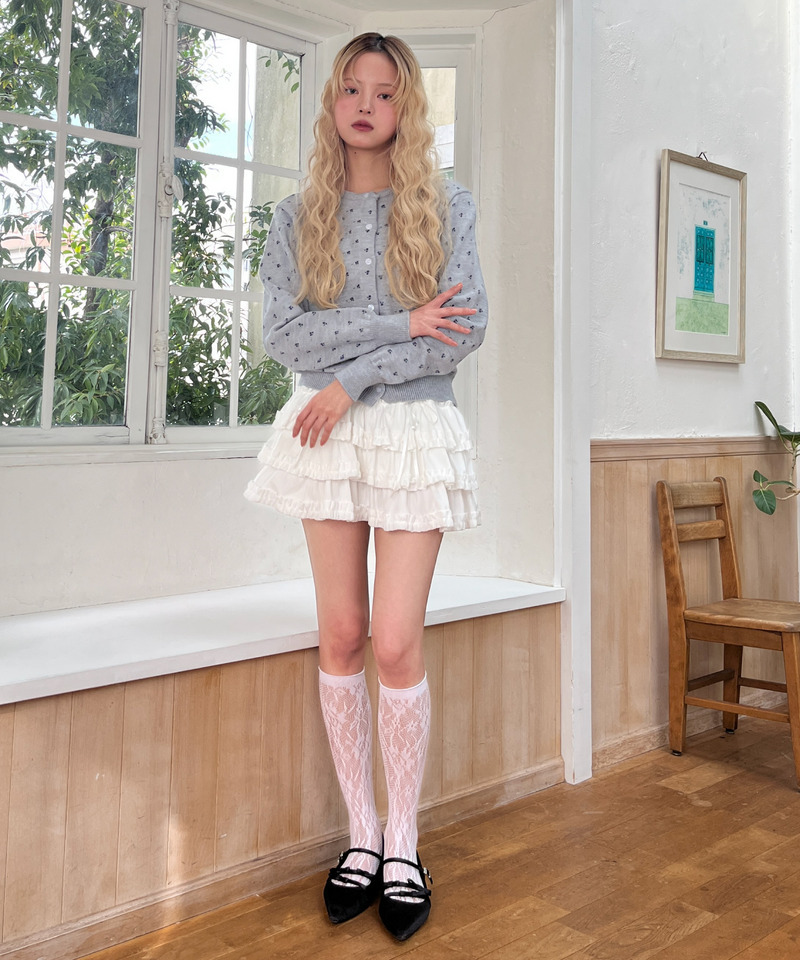 小花柄カーディガン 詳細画像 グレー 9