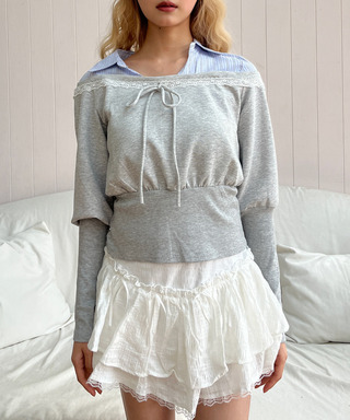 シャツレイヤードカットトップス