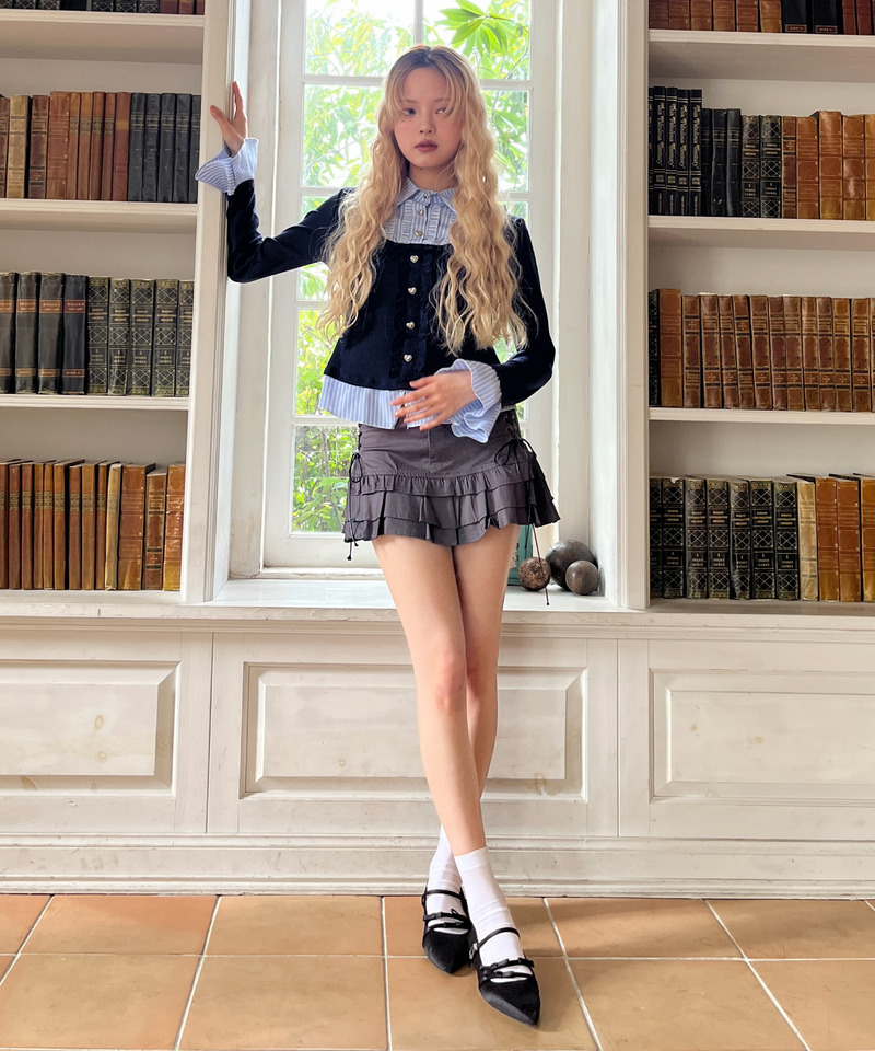 フリルレイヤードトップス 詳細画像 ネイビー 13