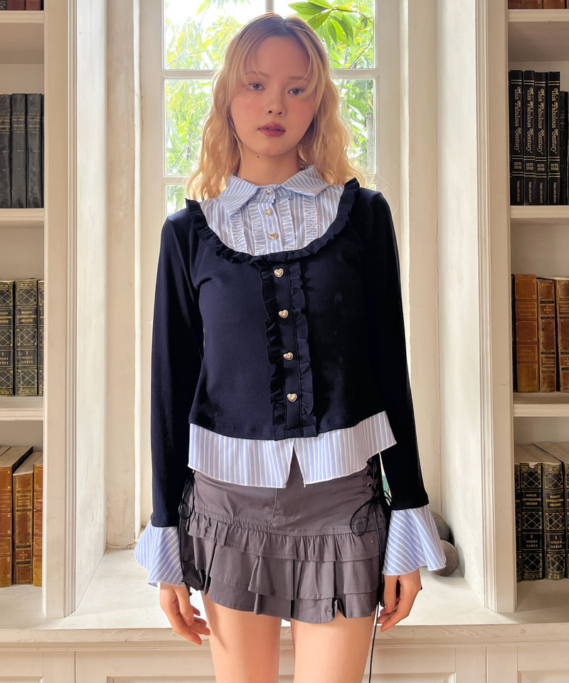 フリルレイヤードトップス 詳細画像 ネイビー 18