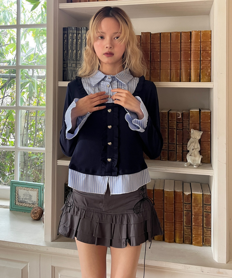 フリルレイヤードトップス 詳細画像 ネイビー 29