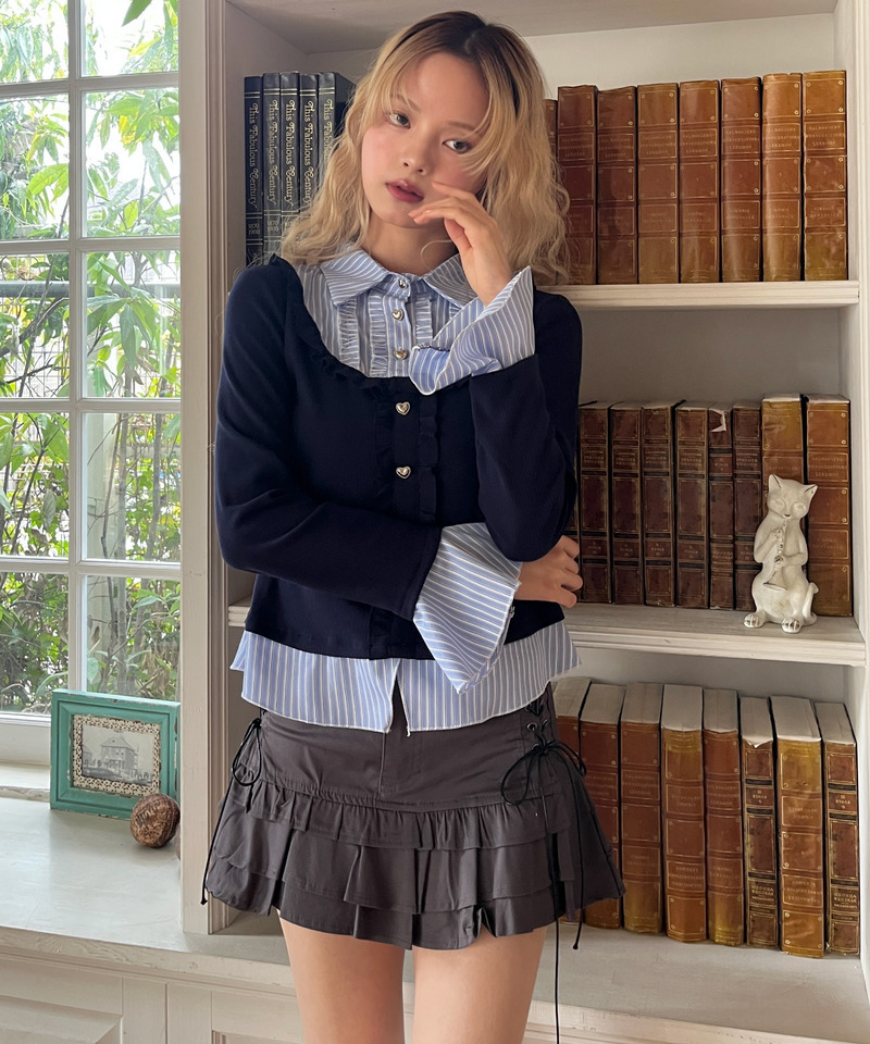 フリルレイヤードトップス 詳細画像 ネイビー 30