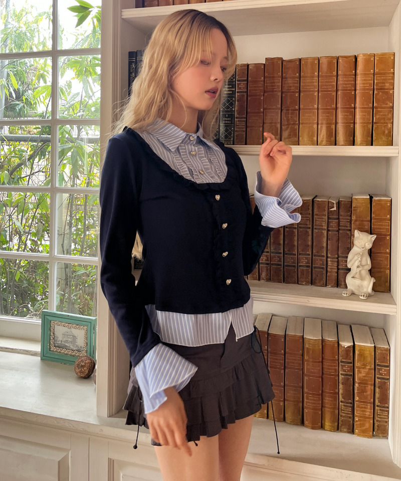 フリルレイヤードトップス 詳細画像 ネイビー 6