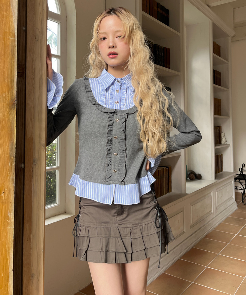 フリルレイヤードトップス 詳細画像 グレー 9