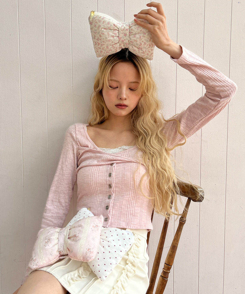 ボタンカットトップス 詳細画像 ピンク 10