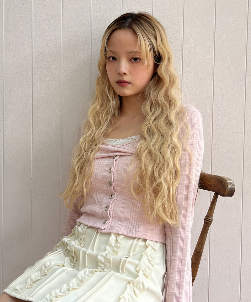 ボタンカットトップス 詳細画像 ピンク 12