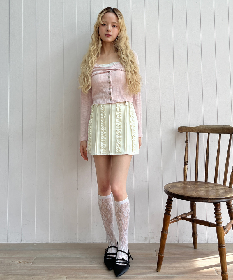 ボタンカットトップス 詳細画像 ピンク 13