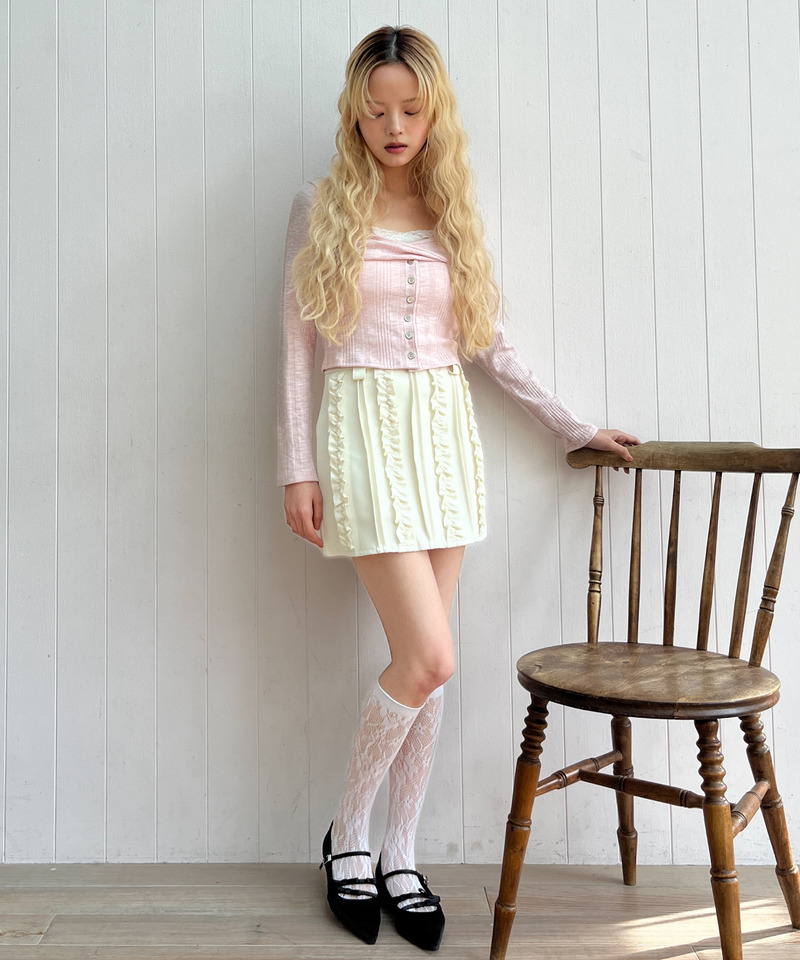 ボタンカットトップス 詳細画像 ピンク 17