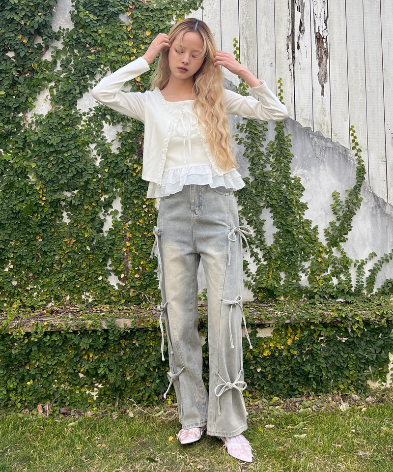 ティアードフリルカットトップス 詳細画像 オフホワイト 10