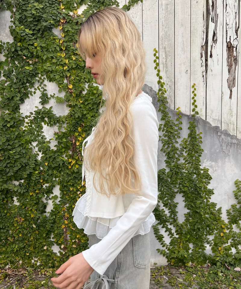 ティアードフリルカットトップス 詳細画像 オフホワイト 21