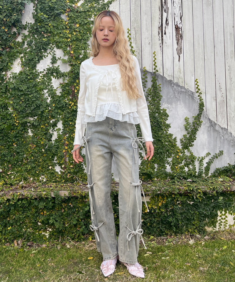 ティアードフリルカットトップス 詳細画像 オフホワイト 24