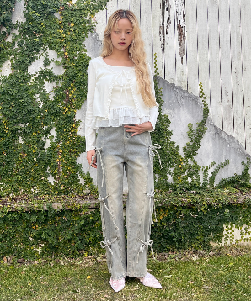 ティアードフリルカットトップス 詳細画像 オフホワイト 27