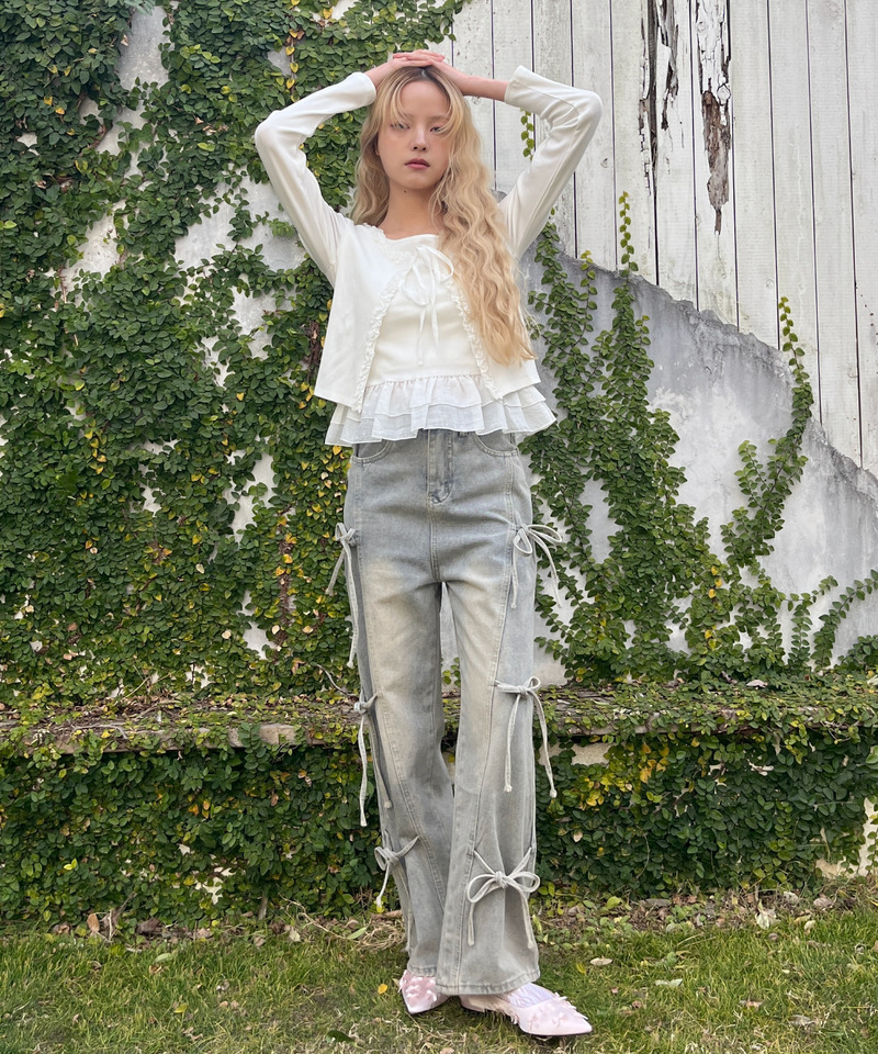 ティアードフリルカットトップス 詳細画像 オフホワイト 5