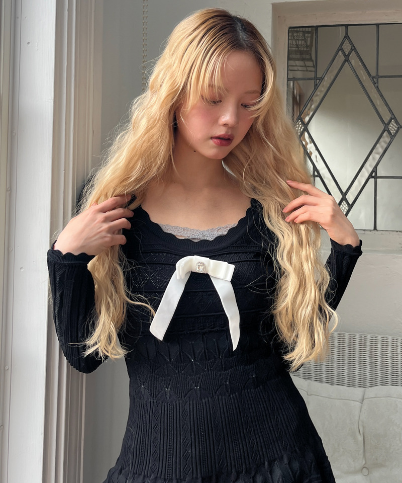 レースクロスキャミソール 詳細画像 グレー 3