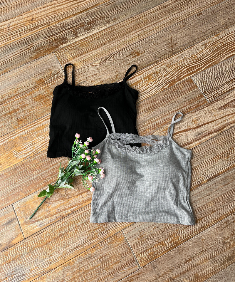 レースクロスキャミソール 詳細画像 グレー 7