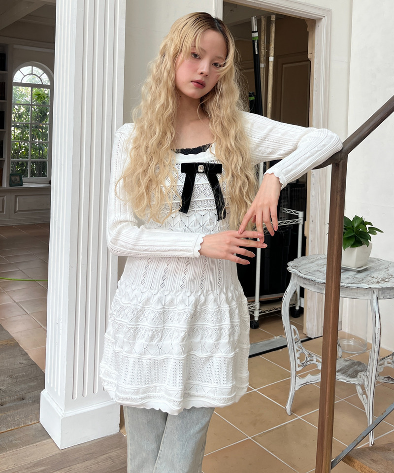 レースクロスキャミソール 詳細画像 ブラック 3