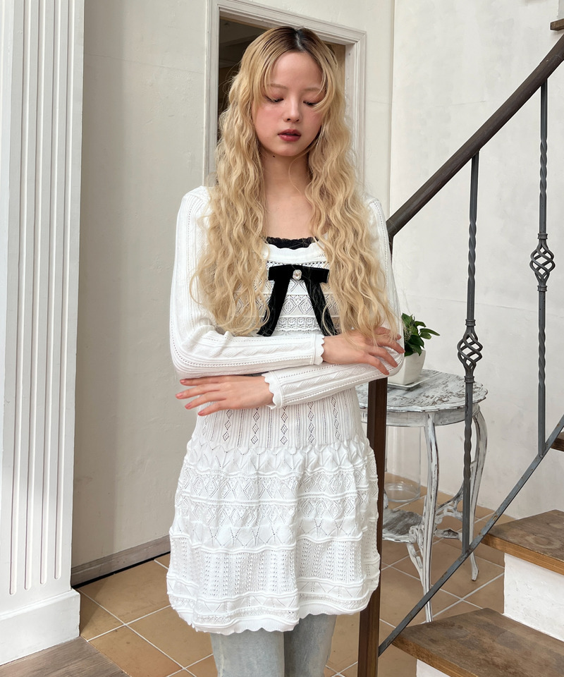 レースクロスキャミソール 詳細画像 ブラック 7