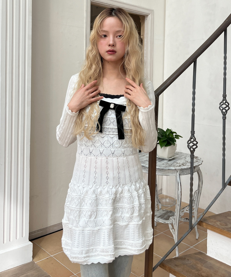 レースクロスキャミソール 詳細画像 ブラック 8