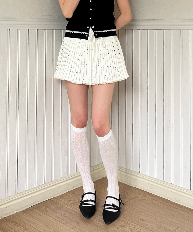 ドットレースアッププリーツスカート 詳細画像 オフホワイト 20