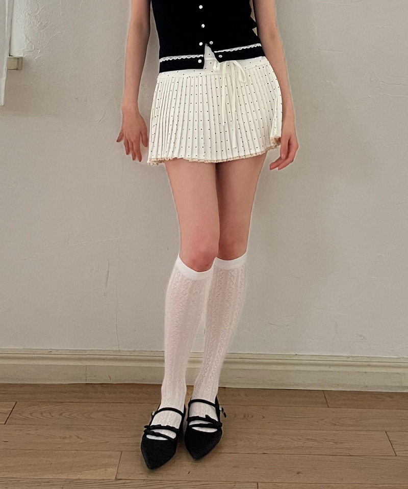ドットレースアッププリーツスカート 詳細画像 オフホワイト 26