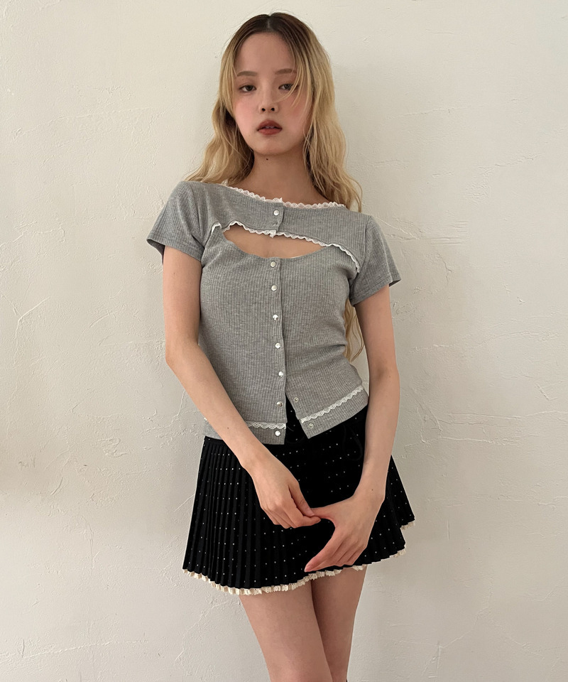 ドットレースアッププリーツスカート 詳細画像 ブラック 19