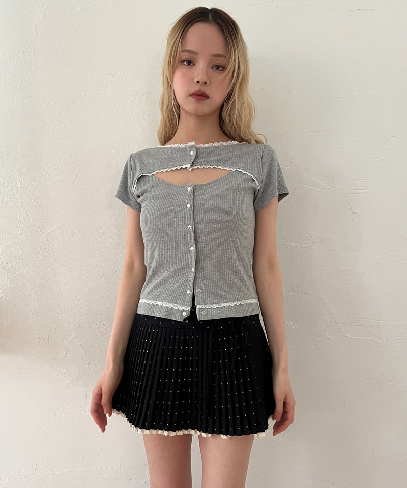 ドットレースアッププリーツスカート 詳細画像 ブラック 21