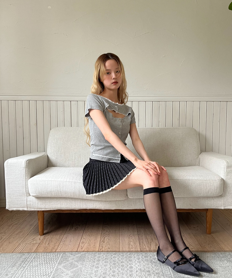 ドットレースアッププリーツスカート 詳細画像 ブラック 24