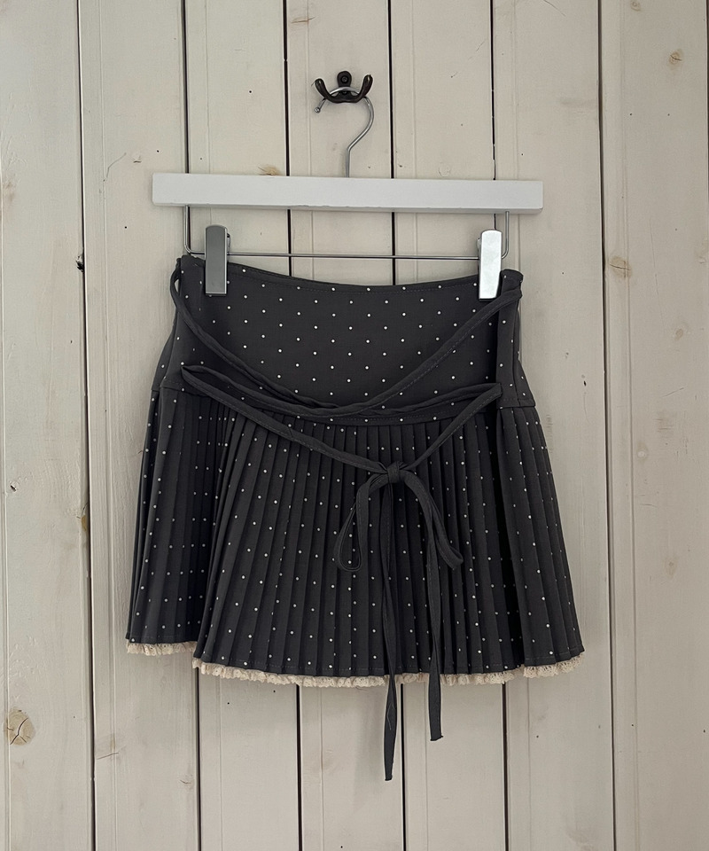ドットレースアッププリーツスカート 詳細画像 ブラック 7