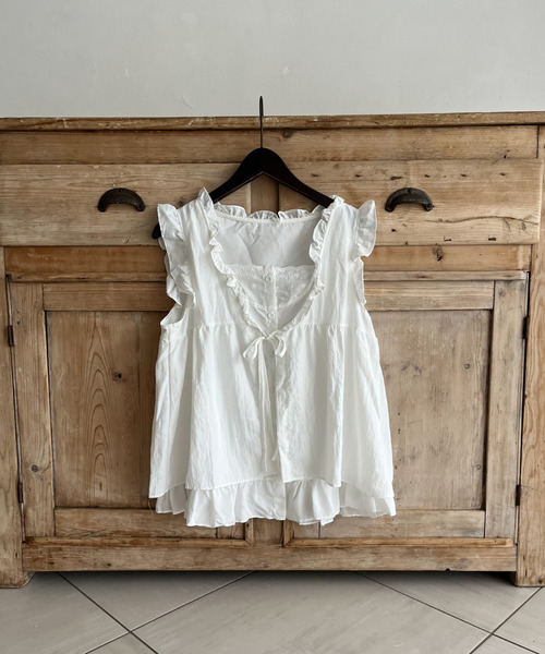 コットンレイヤードトップス