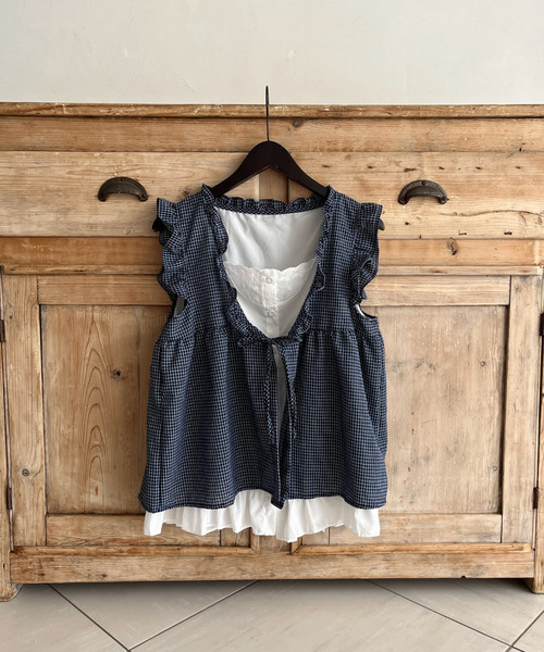 コットンレイヤードトップス