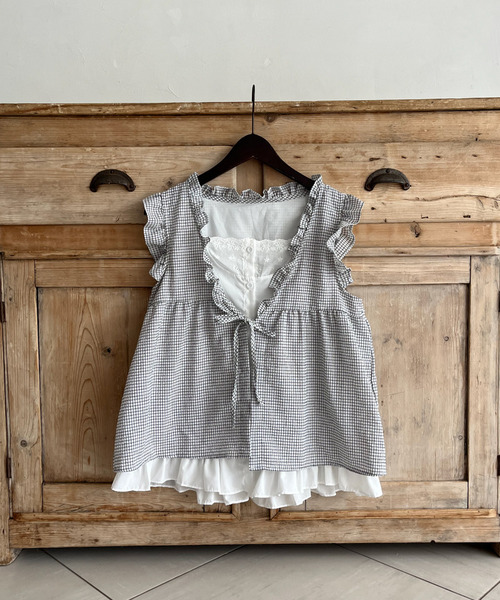 コットンレイヤードトップス