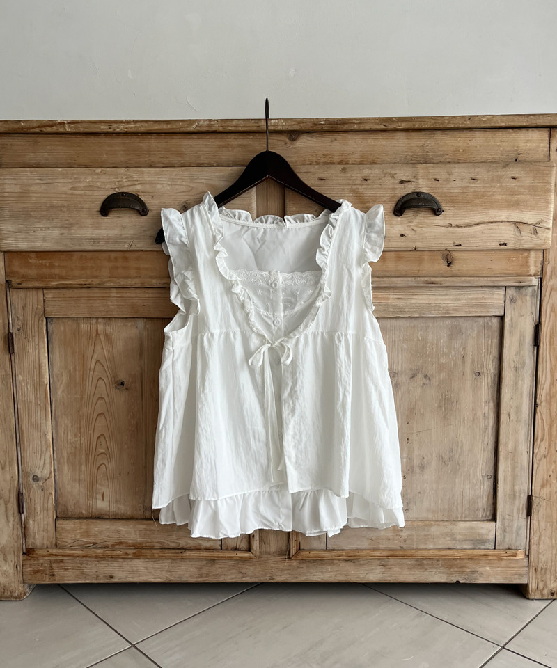 コットンレイヤードトップス 詳細画像 オフホワイト 1