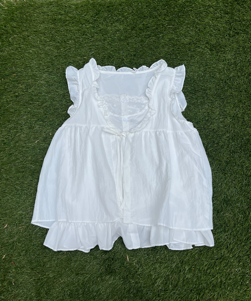 コットンレイヤードトップス 詳細画像 オフホワイト 2