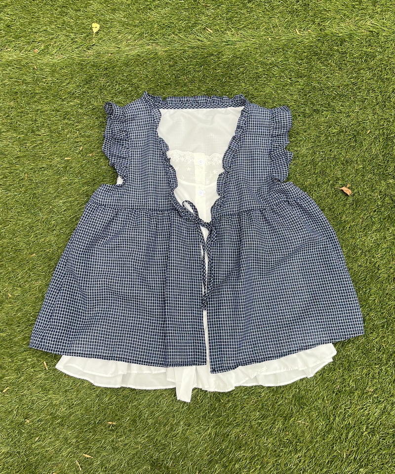 コットンレイヤードトップス 詳細画像 ネイビー 3