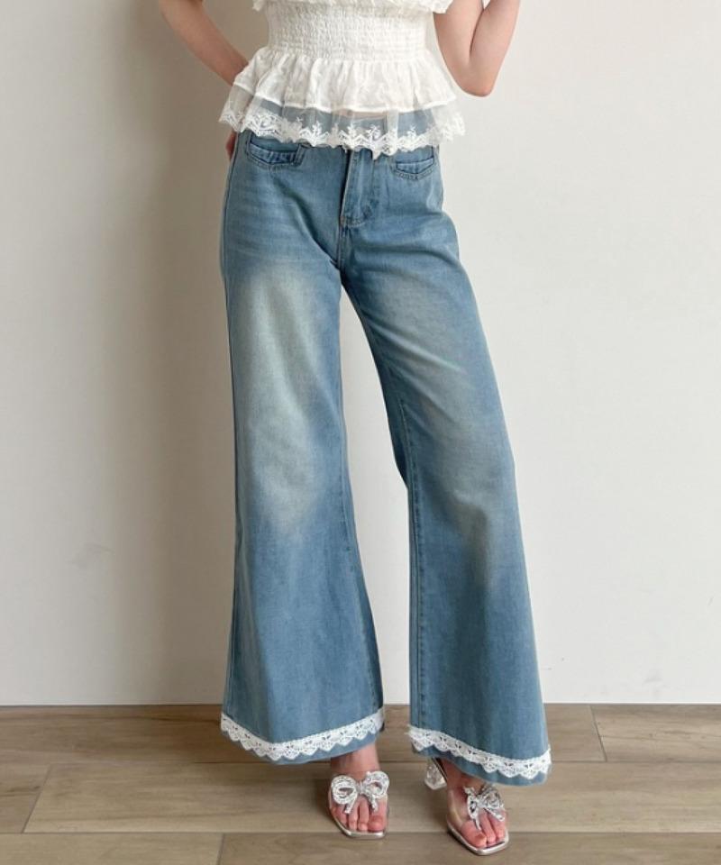 コットンレースデニム 詳細画像 デニムブルー 8