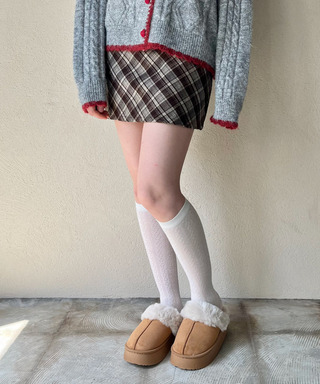 チェック台形スカート