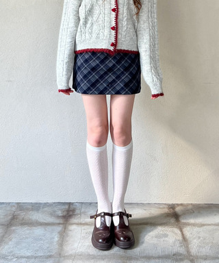 チェック台形スカート