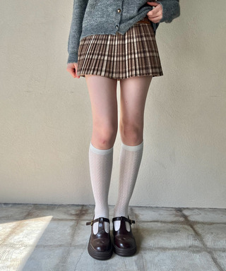 チェックプリーツスカート