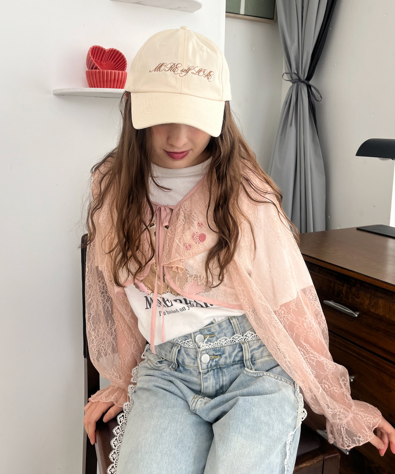 バックリボン刺しゅうロゴCAP 詳細画像 ベージュ 12