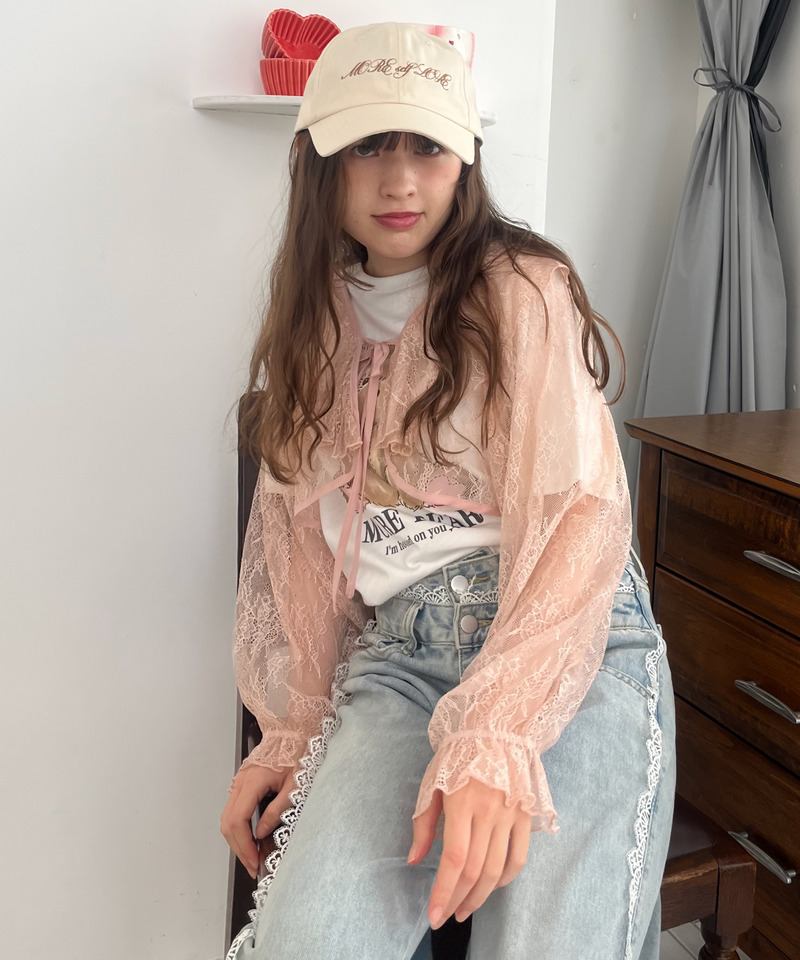 バックリボン刺しゅうロゴCAP 詳細画像 ベージュ 15