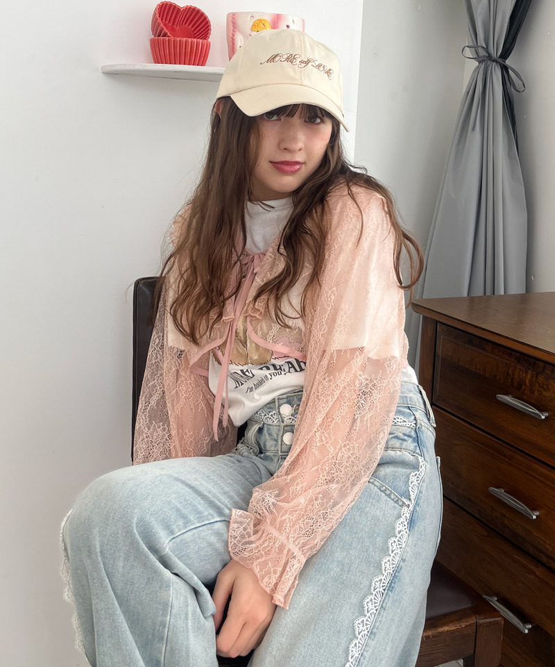 バックリボン刺しゅうロゴCAP 詳細画像 ベージュ 16