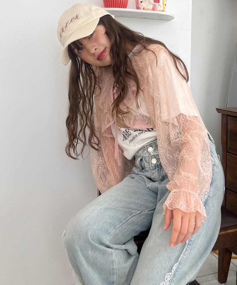 バックリボン刺しゅうロゴCAP 詳細画像 ベージュ 18