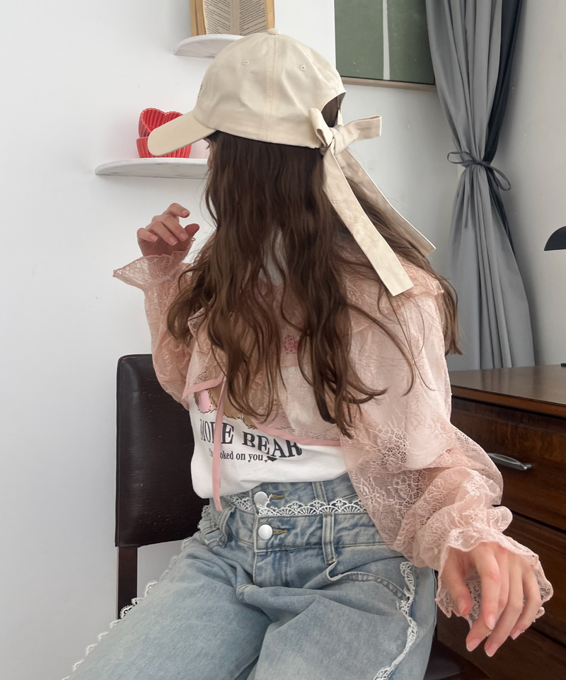 バックリボン刺しゅうロゴCAP 詳細画像 ベージュ 21