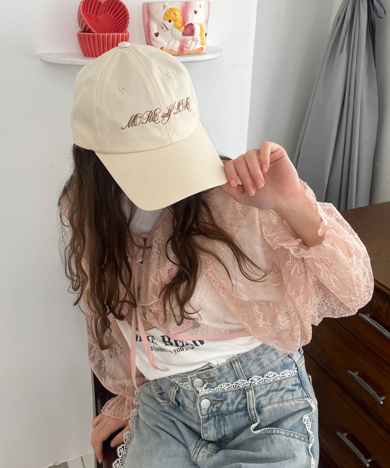 バックリボン刺しゅうロゴCAP 詳細画像 ベージュ 5